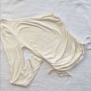 Le Lis One Sleeve Cream Women's Top